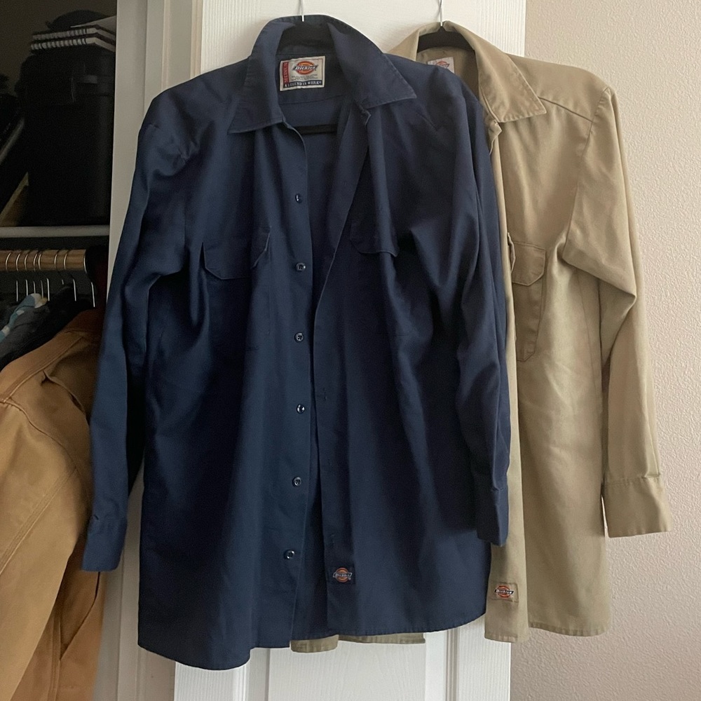 Bundle of 2 Vintage Dickies Mens Work Shirts